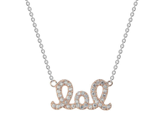 Sparkling LOL Necklace (Rose Gold Plated) Necklaces