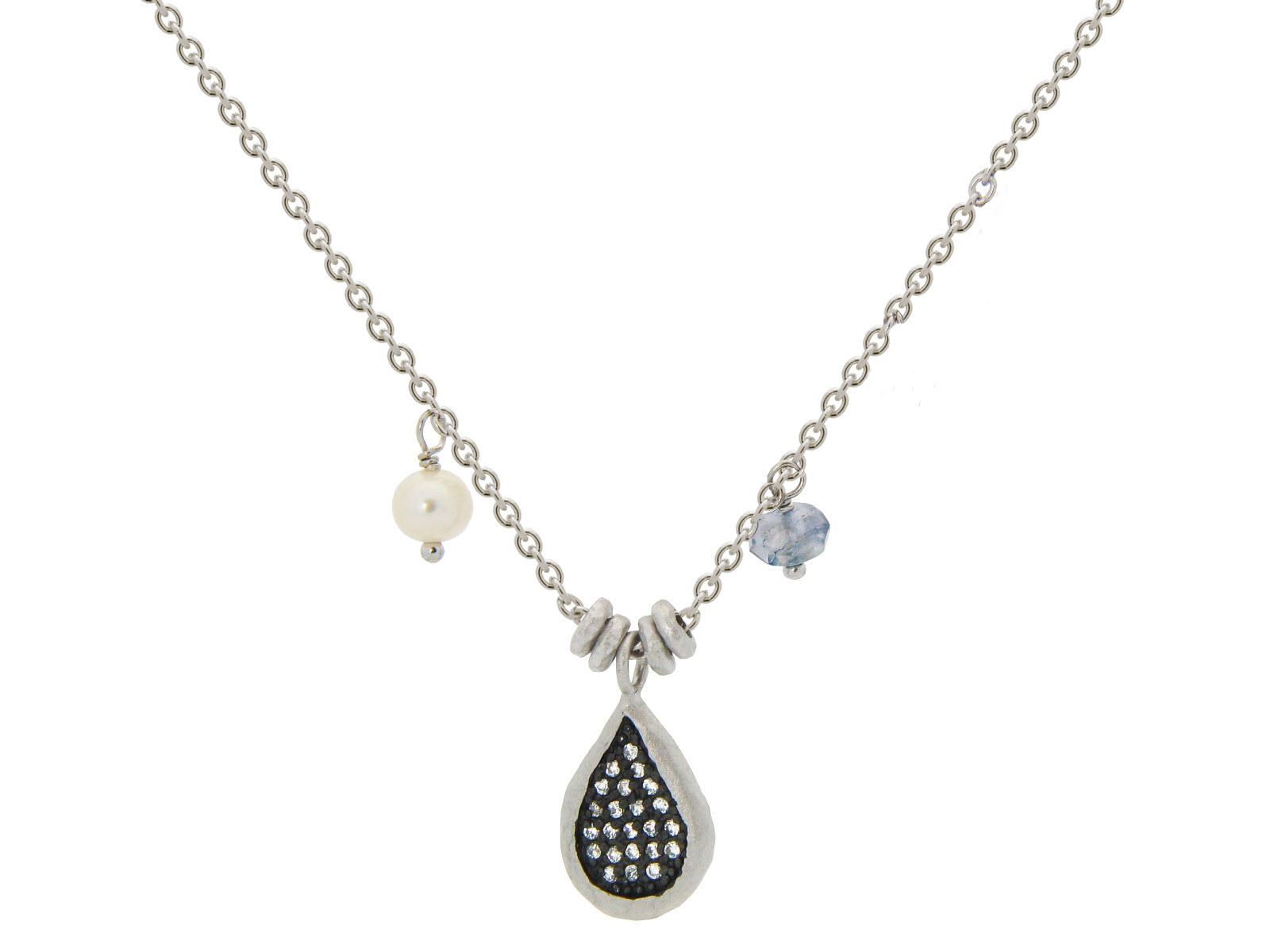 Blissful Teardrop Pearl & Quartz Necklace Necklaces