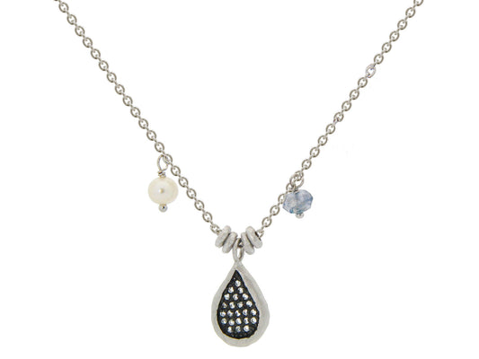 Blissful Teardrop Pearl & Quartz Necklace Necklaces