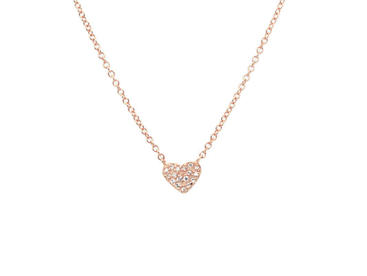 Rose Pave CZ Heart Pendant Necklace Necklaces