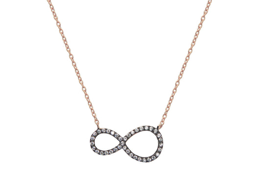 Sparkling Midnight Rose Infinity Necklace Necklaces