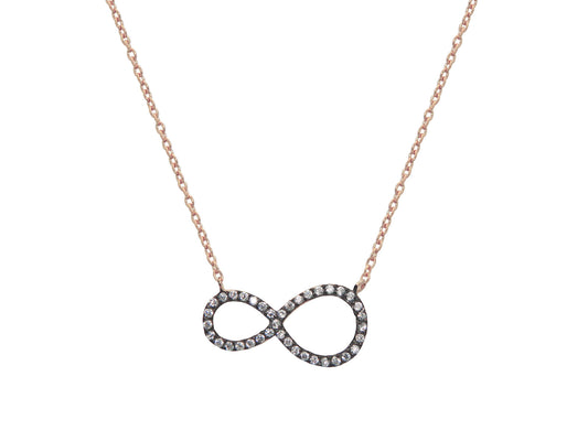 Sparkling Midnight Rose Infinity Necklace Necklaces