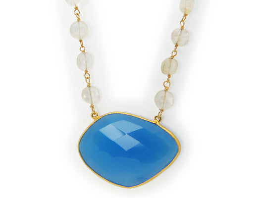 Blue Energy Stone & Quartz Necklace Necklaces