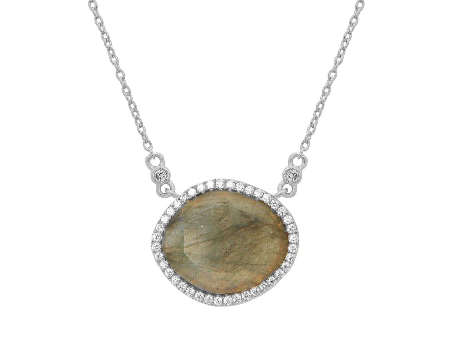 Sparkling Labradorite Slice Necklace Necklaces