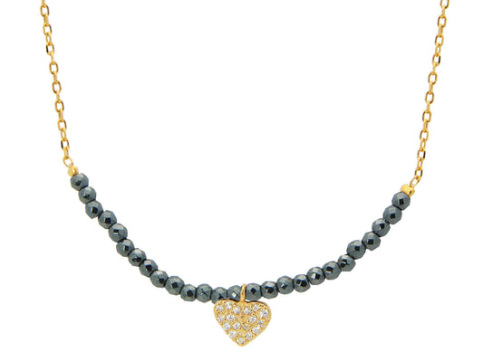 Pyrite Stone Golden Heart Necklace Necklaces