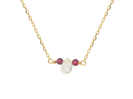 Briolette Rutilated Quartz & Garnet Necklace Necklaces