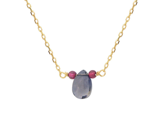 Briolette Sapphire & Garnet Necklace Necklaces