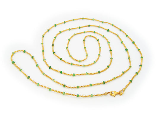 Vermeil Beads & Jade Necklace Necklaces