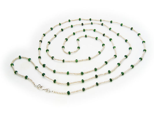 Silver Beads & Jade Necklace Necklaces