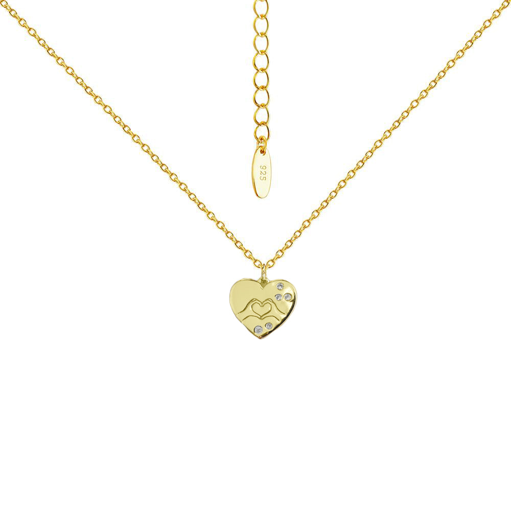 Holding Heart Hands Necklace Necklaces