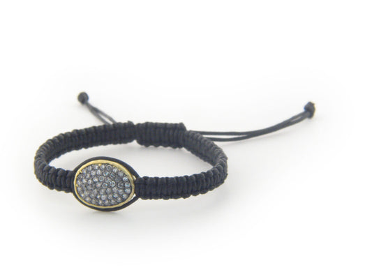 Macrame Braided CZ Bracelet (Black) Bracelets