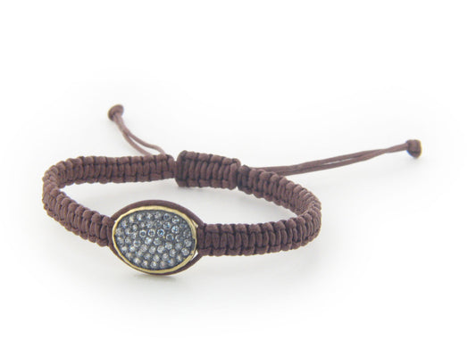 Macrame Braided CZ Bracelet (Brown) Bracelets