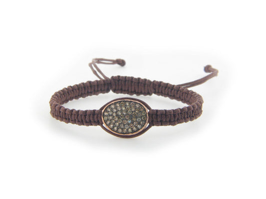 Macrame Braided CZ Bracelet (Brown) Bracelets