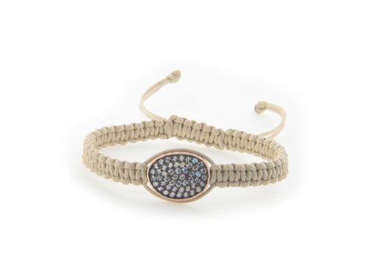 Macrame Braided CZ Bracelet (Tan) Bracelets