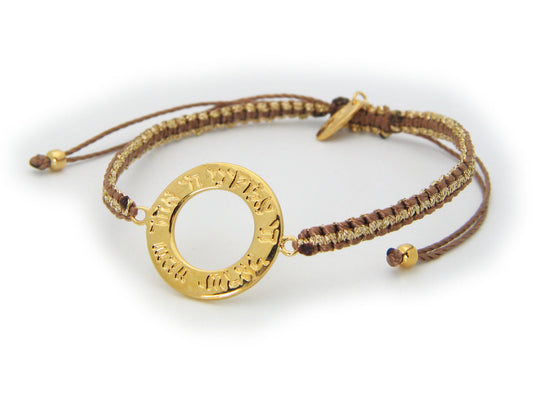 SHEMA Adjustable Bracelet (Caramel and Metal Cord) Bracelets