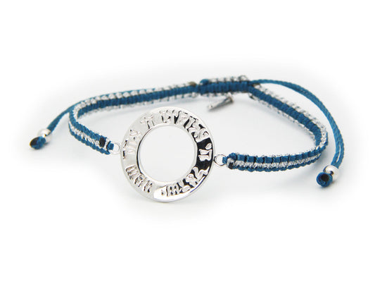 SHEMA Adjustable Bracelet (Blue and Metal Cord) Bracelets