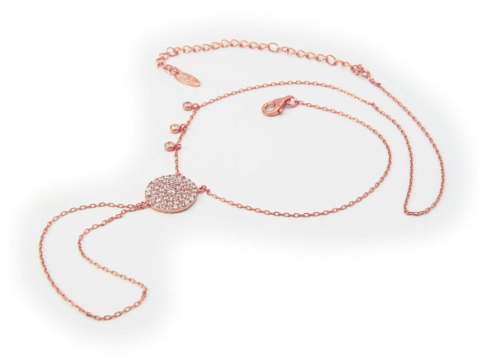 Rose Gold 'Bali' Hand Chain & Necklace, 16" Bracelets