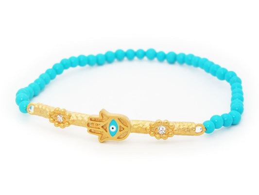 Turquoise Hamsa Bar Bracelet Bracelets