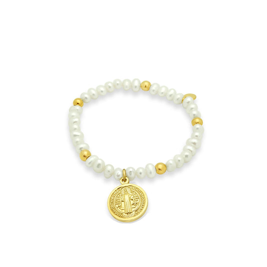 Gold Plated Silver San Benito Pearl Bracelet for Girls Bracelets