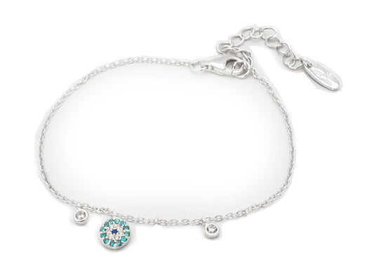 Blue CZ Evil Eye Bracelet Necklaces