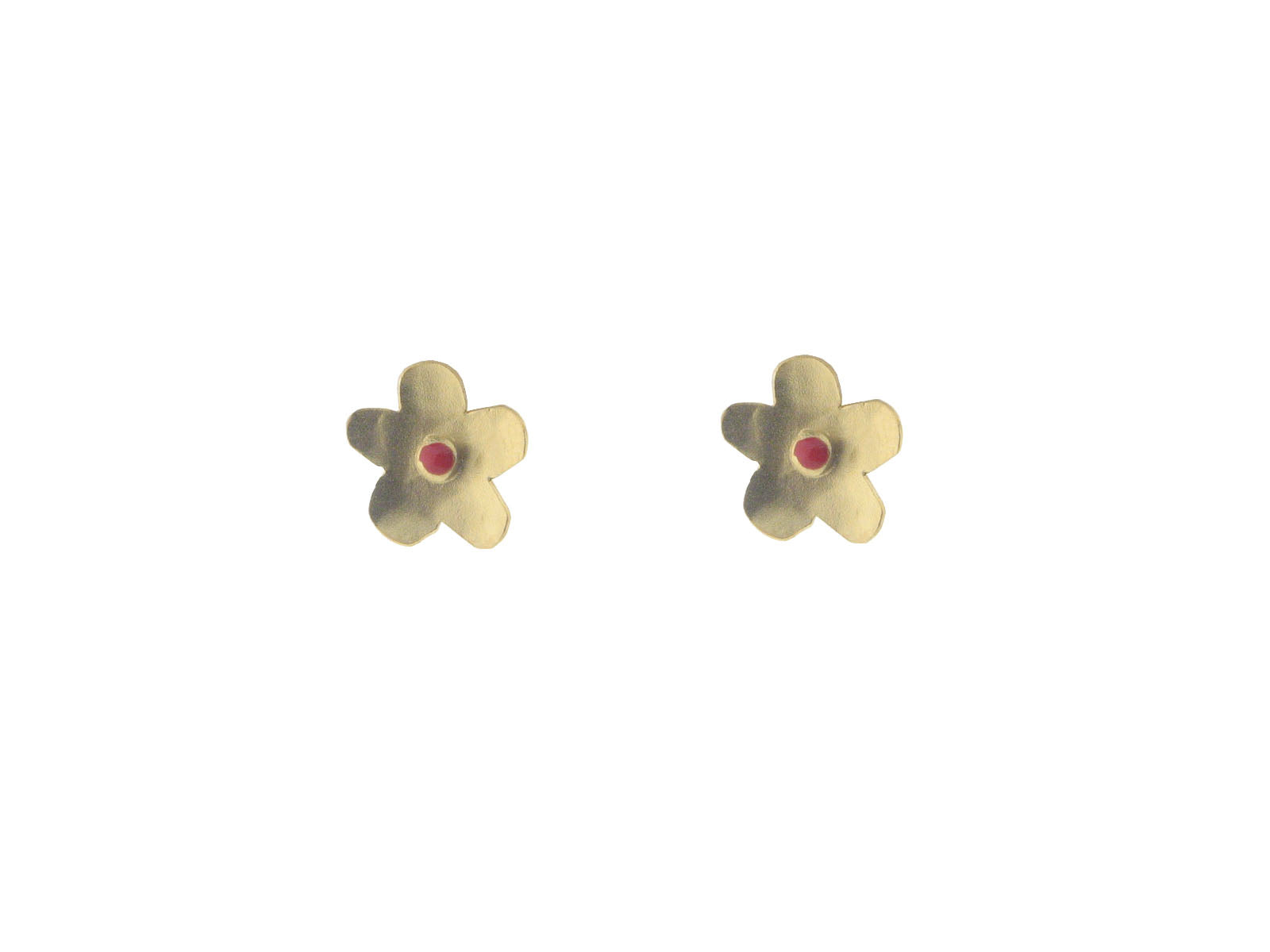 Hammered Vermeil Flower Stud Earrings Earrings