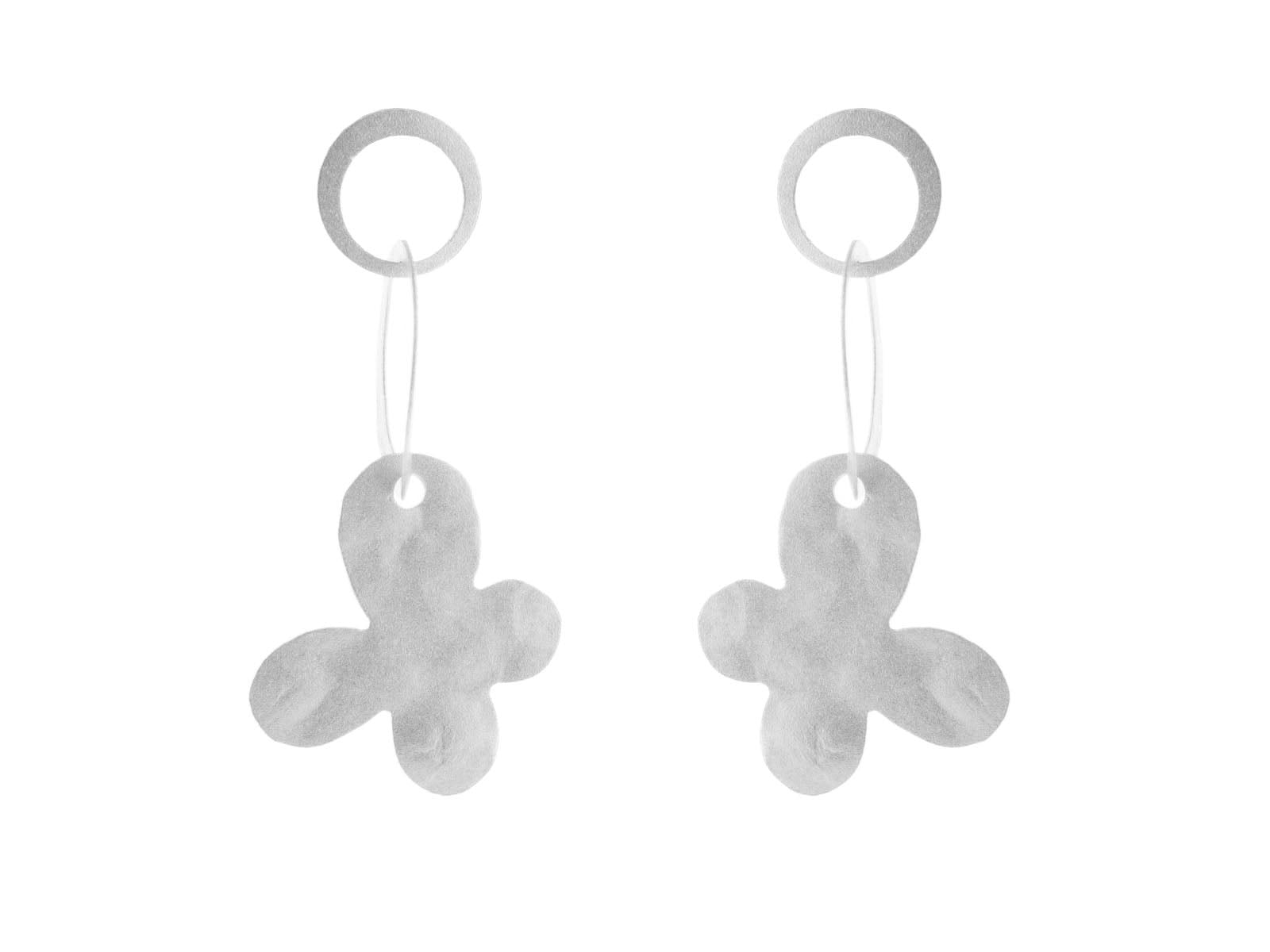 Hammered Silver Butterfly Earrings Earrings