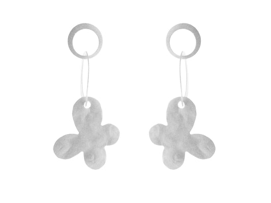 Hammered Silver Butterfly Earrings Earrings