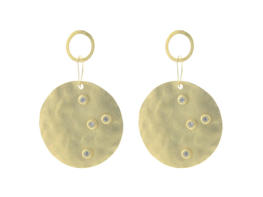 Hammered Vermeil Disk Earrings Earrings