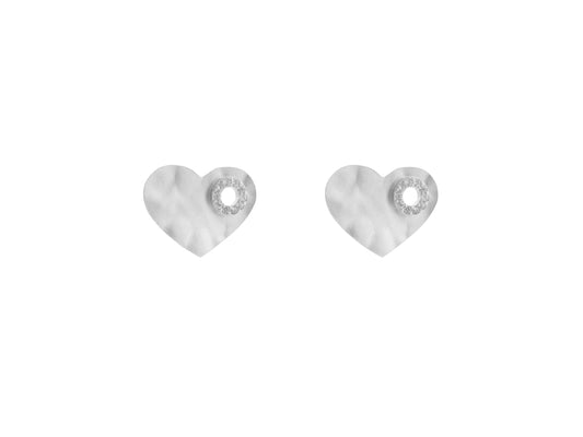 Signature Hammered Heart Stud Earrings Earrings