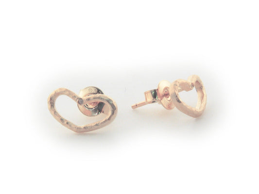 Sparkling Rose Open Heart Stud Earrings Earrings