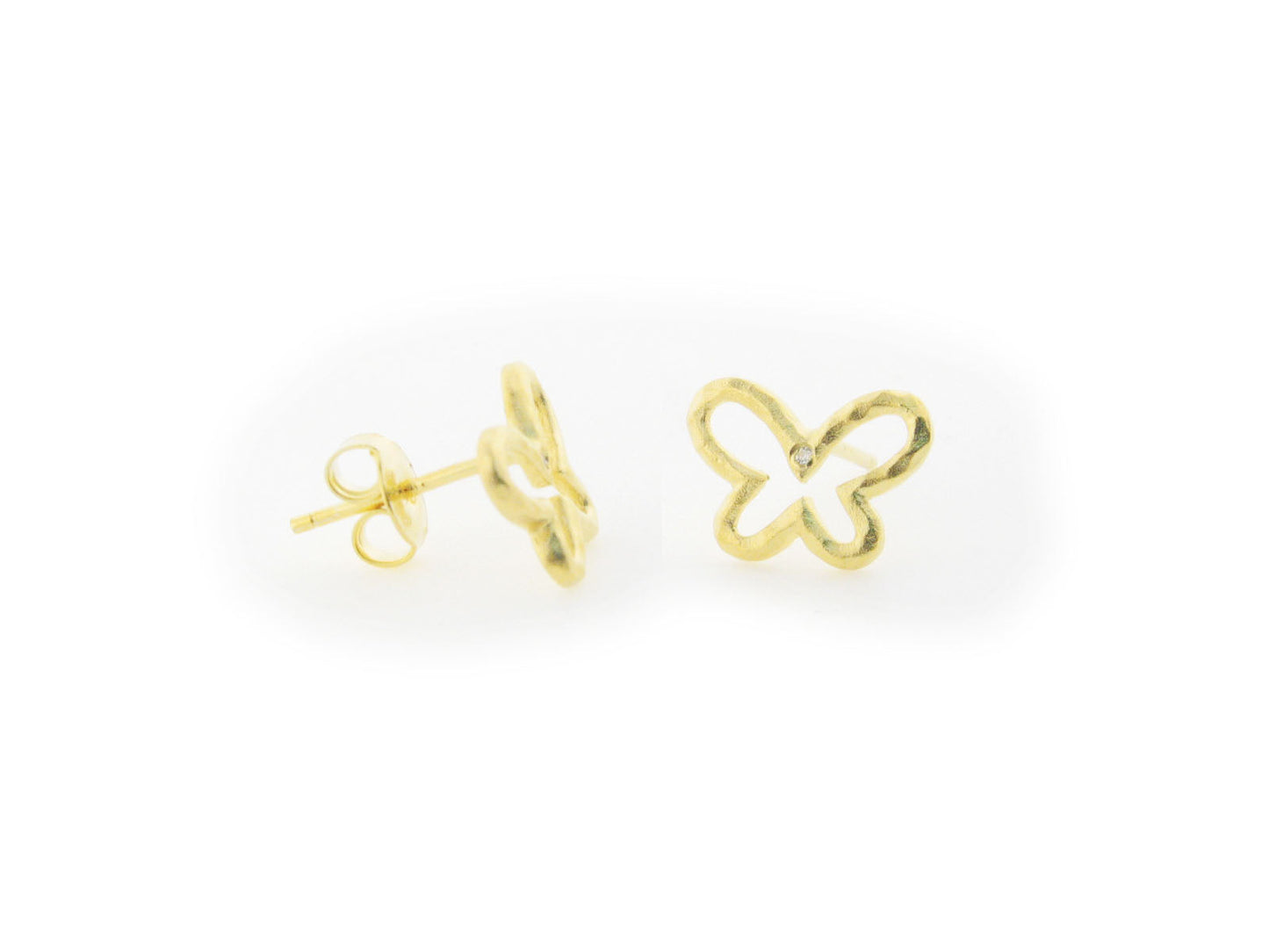 Golden Open Butterfly Earrings Earrings