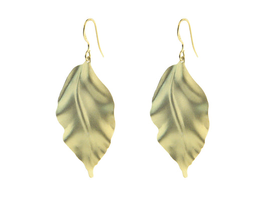 Golden Leaf Hook Earrings Earrings