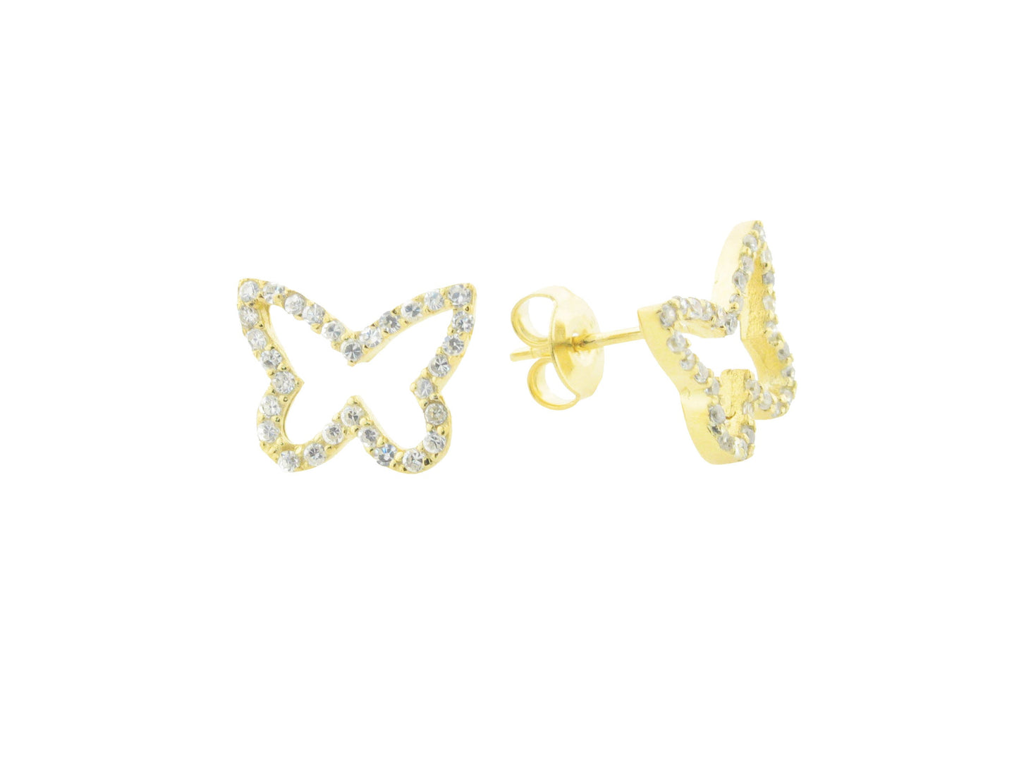 Golden Sparkling Open Butterfly Earrings Earrings