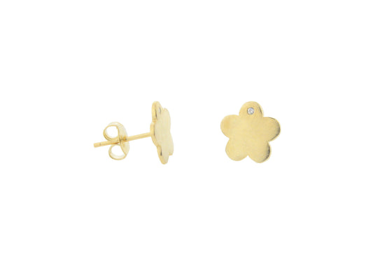 Golden Grafiatto Flower Stud Earrings Earrings