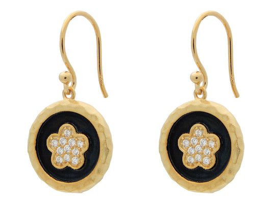 Sparkling Flower Vermeil Earrings Earrings