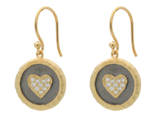 Sparkling Heart Vermeil Earrings Earrings