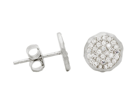 Sparkling Hammered Round Stud Earrings Earrings