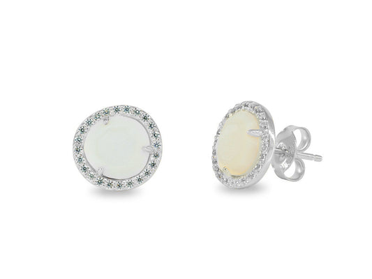 Sparkling Mother of Pearl Studs Earrings