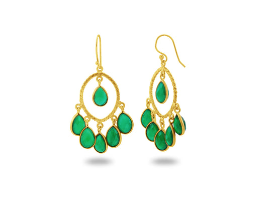 Athena Green Jade Hook Earrings Earrings