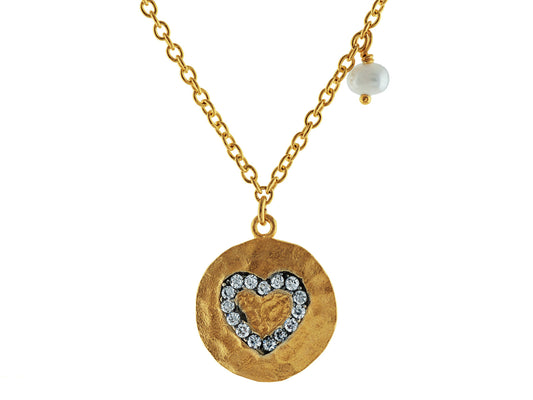 Sweet Hammered Heart Necklace Necklaces