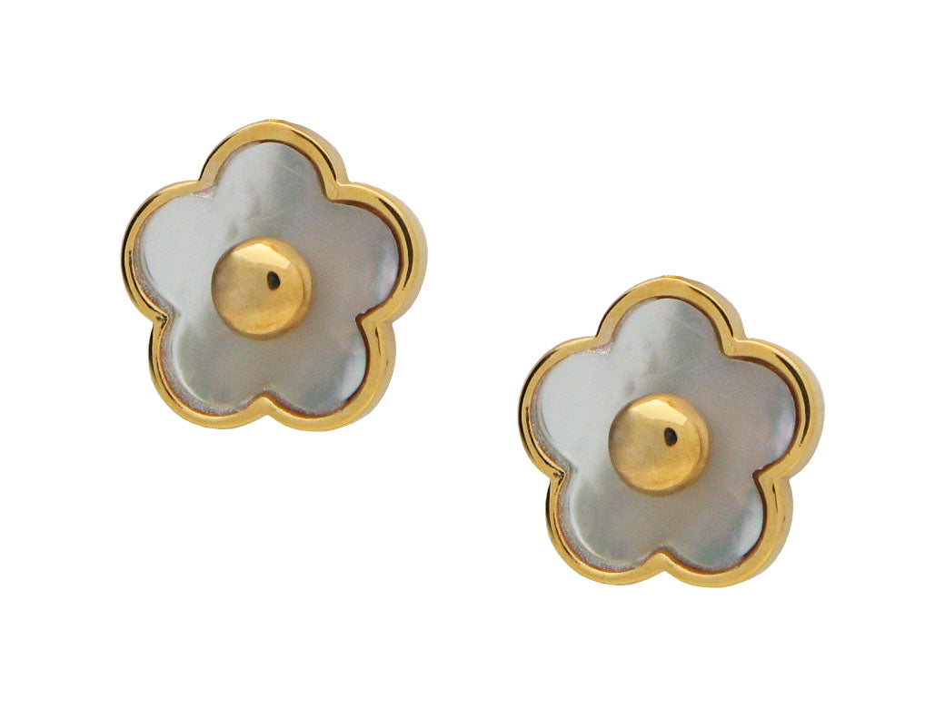 Mother of Pearl Flower Stud Earrings Earrings