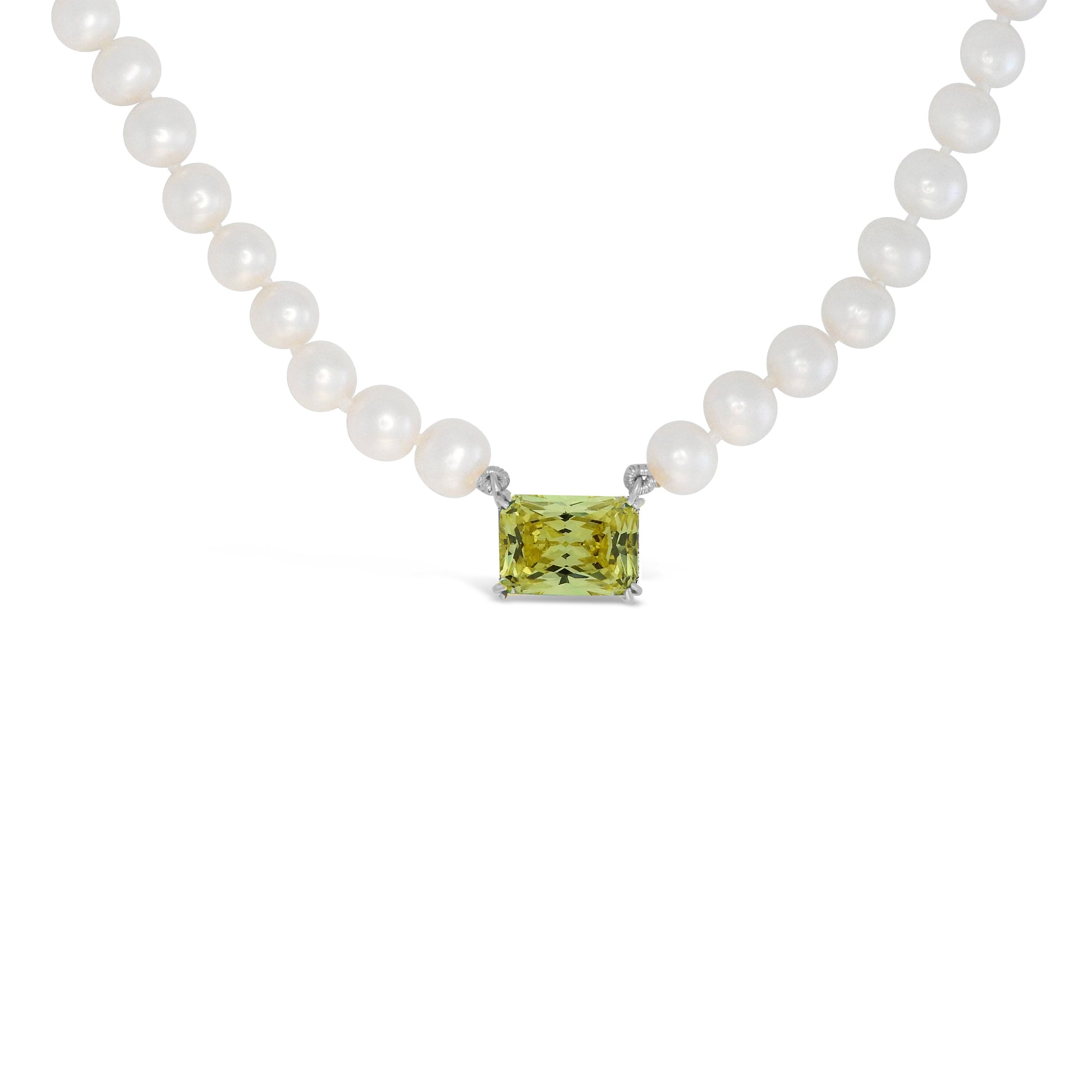 Royal Simulated Canary Pearl Necklace Necklaces