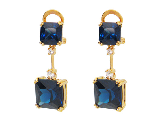 Art Deco Sapphire CZ Silhouette Earrings Earrings