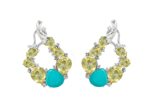 Canary Turquoise Swirl Drop Earrings Earrings