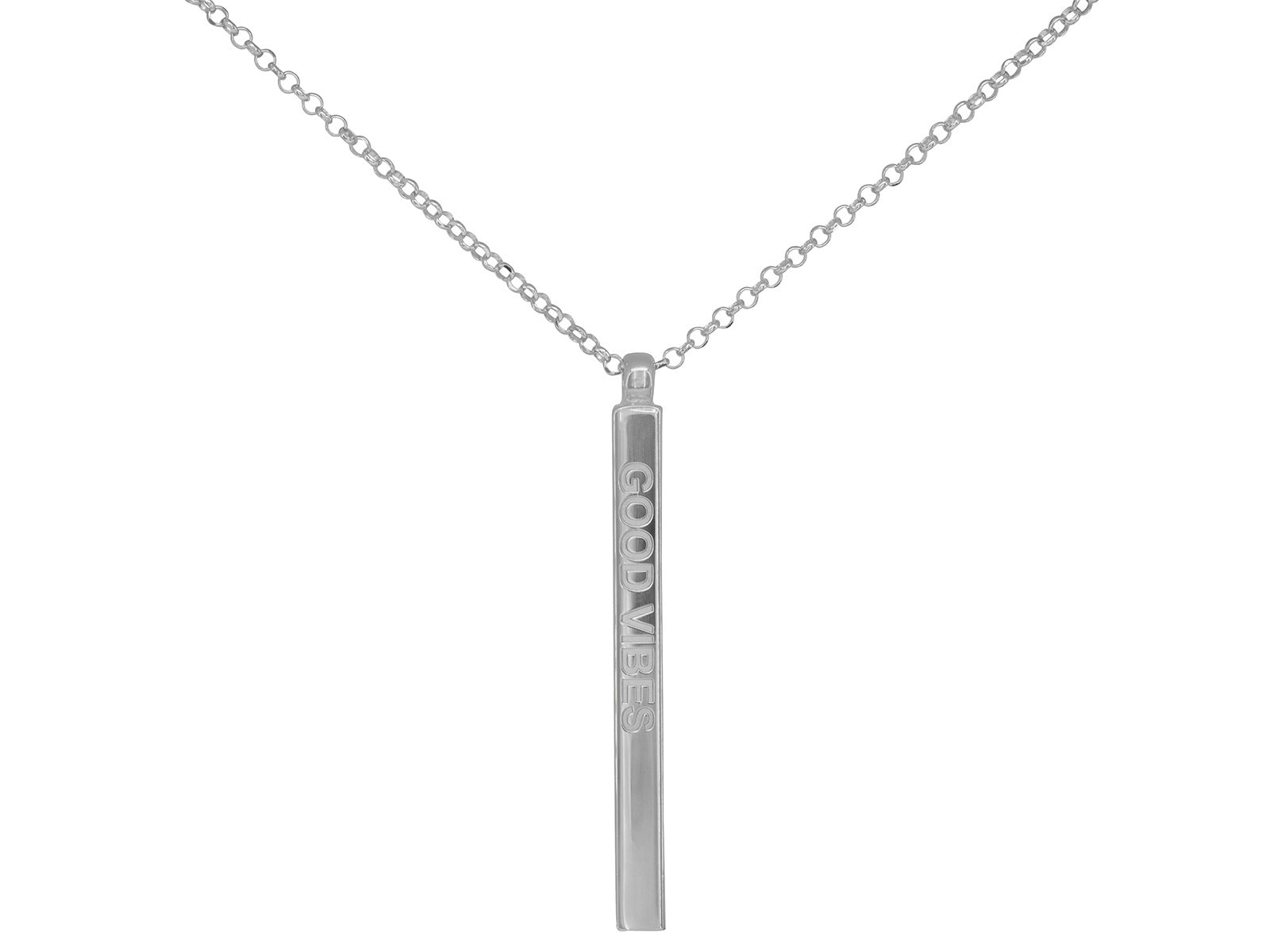 Good Vibes Engravable Bar Necklace Necklaces