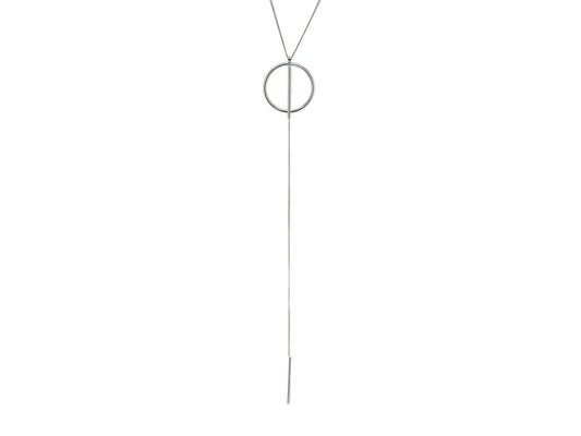Geometric Circle Bar Lariat Necklace Necklaces