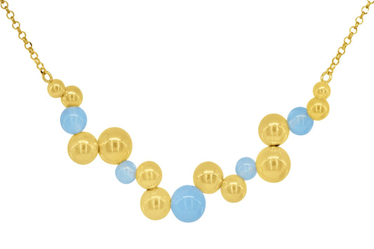 Golden Swarovski Crystal & Bubbles Cluser Necklace Necklaces