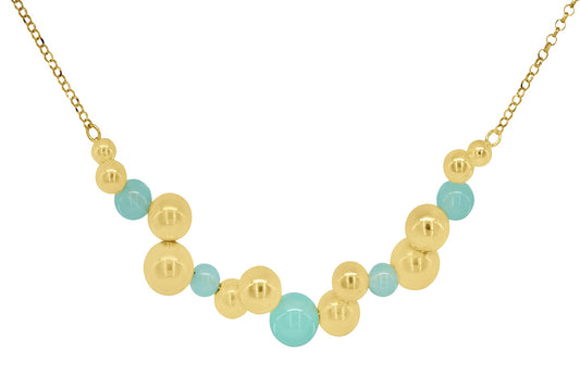 Golden Swarovski Crystal & Bubbles Cluser Necklace Necklaces