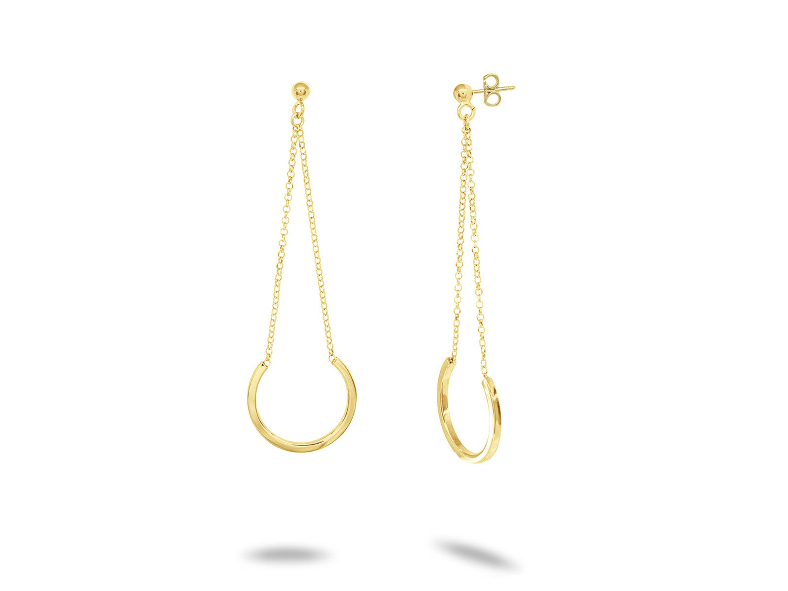 Dangling Vermeil Omegas Chain Earrings Earrings