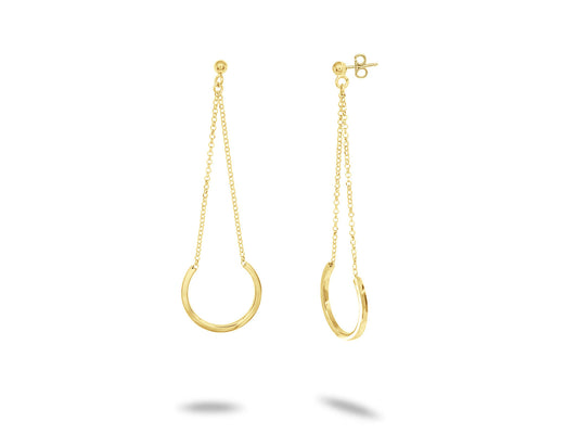 Dangling Vermeil Omegas Chain Earrings Earrings